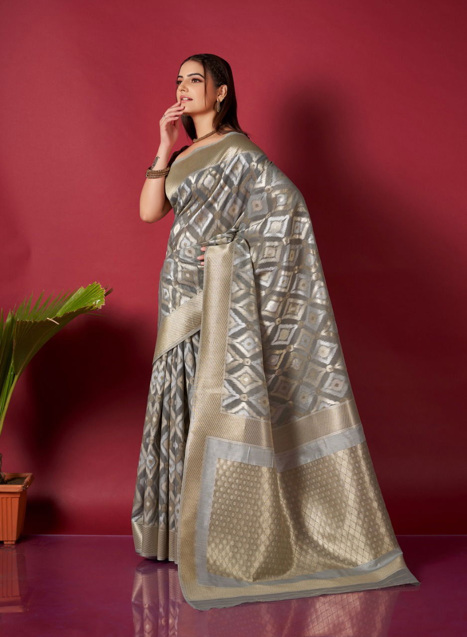 Muskan Linen Party Wear Sarees Catalog